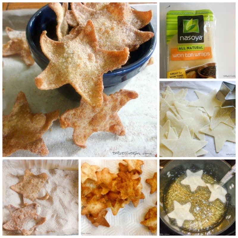 Super Easy Cinnamon Stars | taketwotapas.com | #CinnamonStars #Cinnamon #Wontons #CincoDeMayo