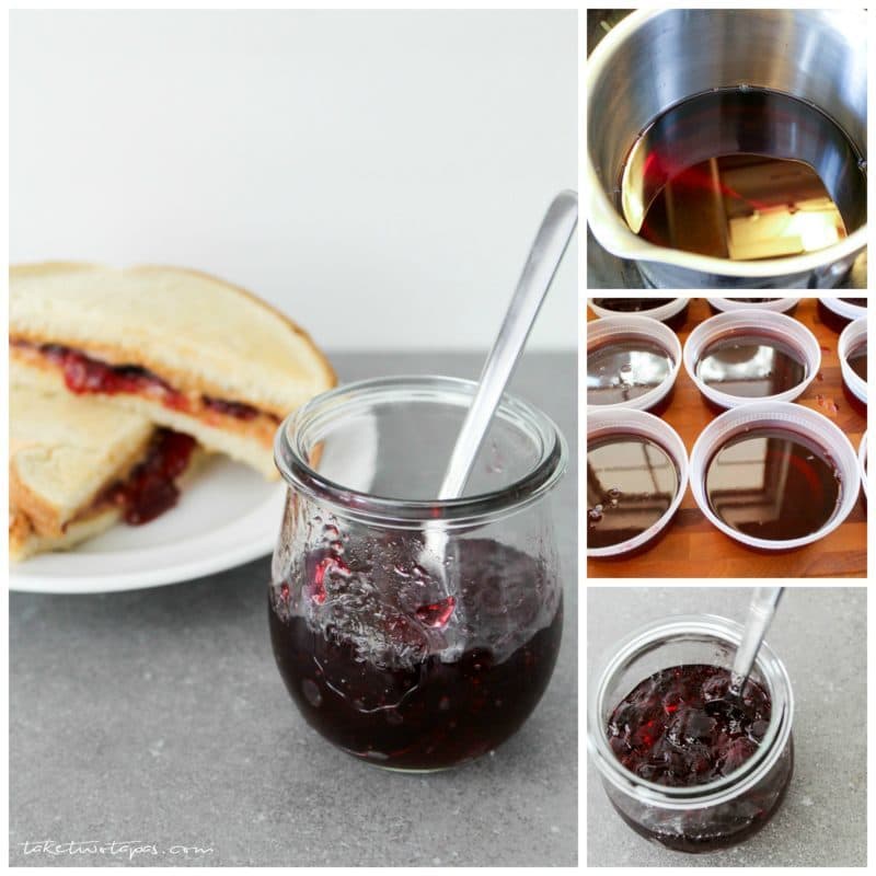 Grape jelly has never been so good as when it is made from Cabernet! This "juiced up" grape jelly is perfect for your "grown-up" peanut butter and jelly sandwich! Juiced Up Grape Jelly Recipe | taketwotapas.com