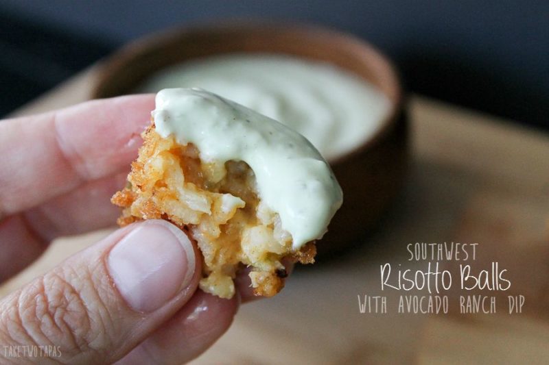 Leftover risotto makes the best Southwest Risotto Balls | Take Two Tapas | #AranciniRecipe #LeftoversRecipe #SouthwestRecipe #RisottoBalls