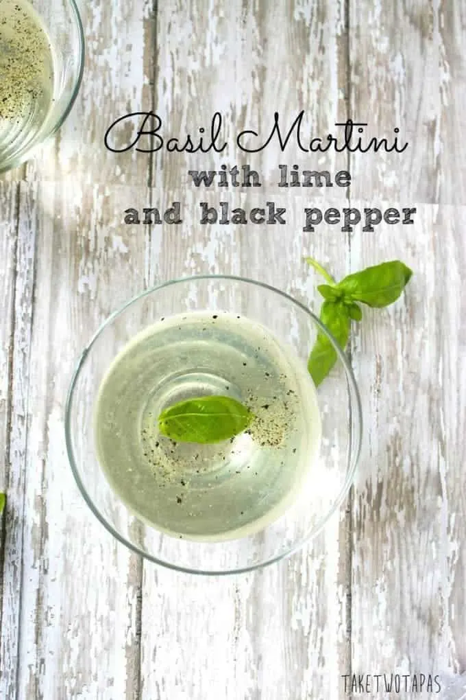 Basil Martini with Lime and Black Pepper