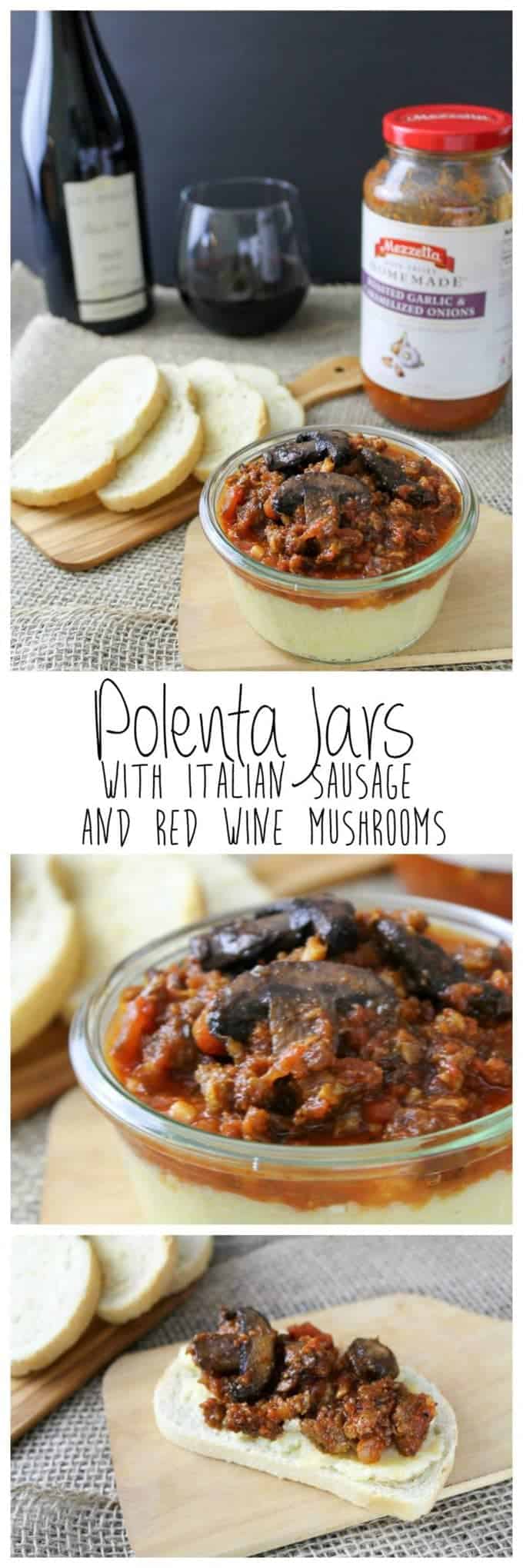Polenta Jars with Italian Sausage and Red Wine Mushrooms | Take Two Tapas