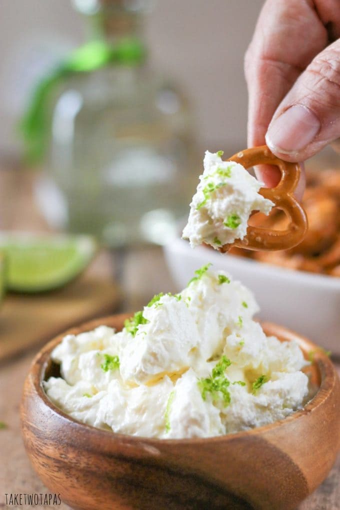 Love margaritas? Margarita Dip with Pretzels Recipes | Take Two Tapas | #Margarita #MargaritaDip #Pretzels #Cocktails