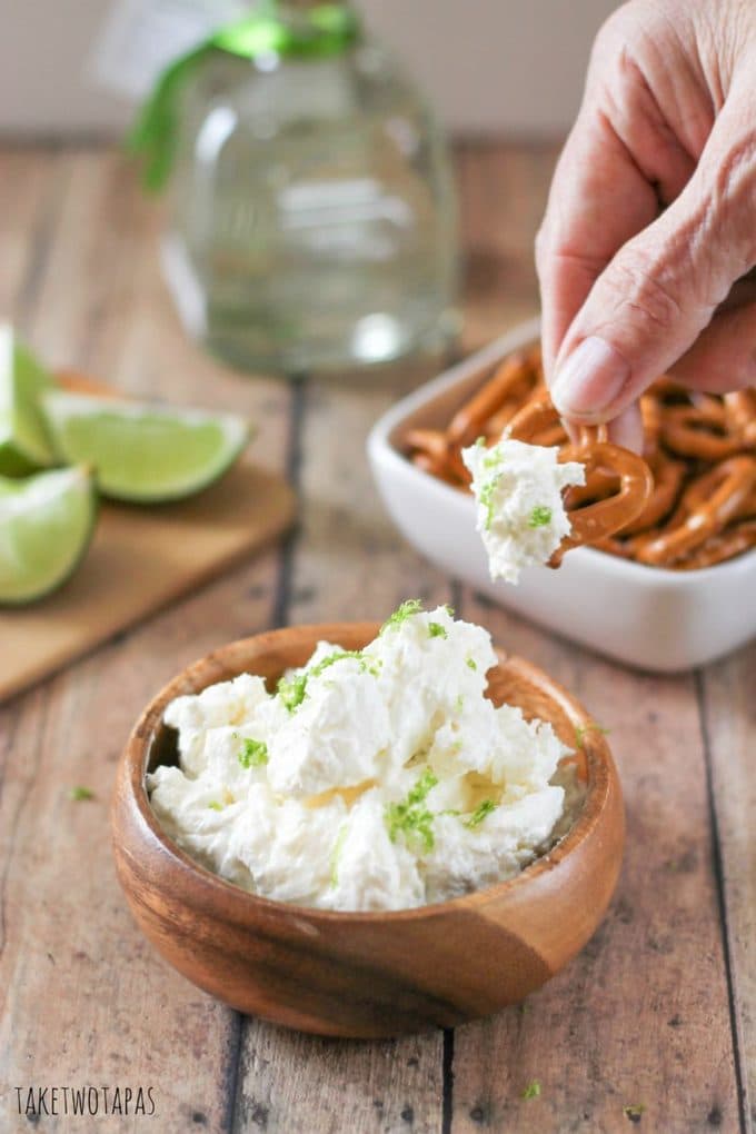 Zesty Margarita Dip with Pretzels Recipes | Take Two Tapas | #Margarita #MargaritaDip #Pretzels #Cocktails