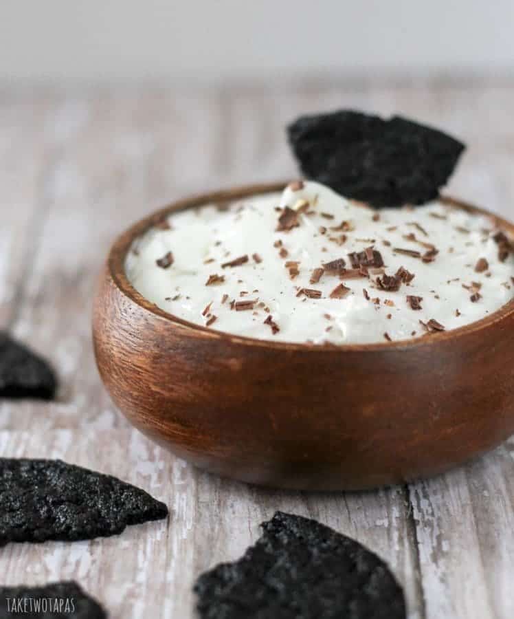 Oreo Cookies are the perfect combination of chocolate cookies and minty cream filling! Oreo Cheesecake Dip | Take Two Tapas | #Oreo #Cheesecake #Dip #Dessert