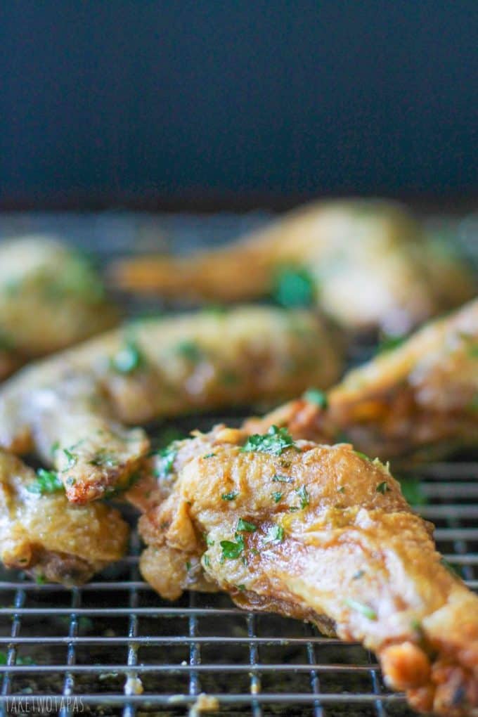 Crispy Green Herb Chicken Wings | Take Two Tapas | #GreenHerb #ChickenWings #Herbs