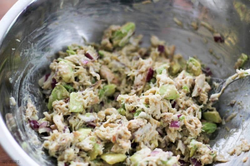 Salad of crab meat and ripe avocado tossed with a creamy Goddess dressing. Crab and Avocado Salad Recipe | Take Two Tapas| #Crab #Avocado #CrabSpread #Dip