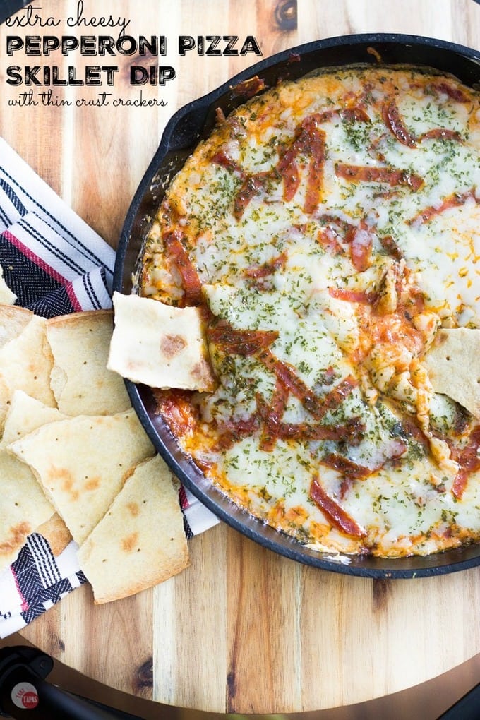 Pizza Dip Pepperoni Skillet Extra Cheesy For Tailgating