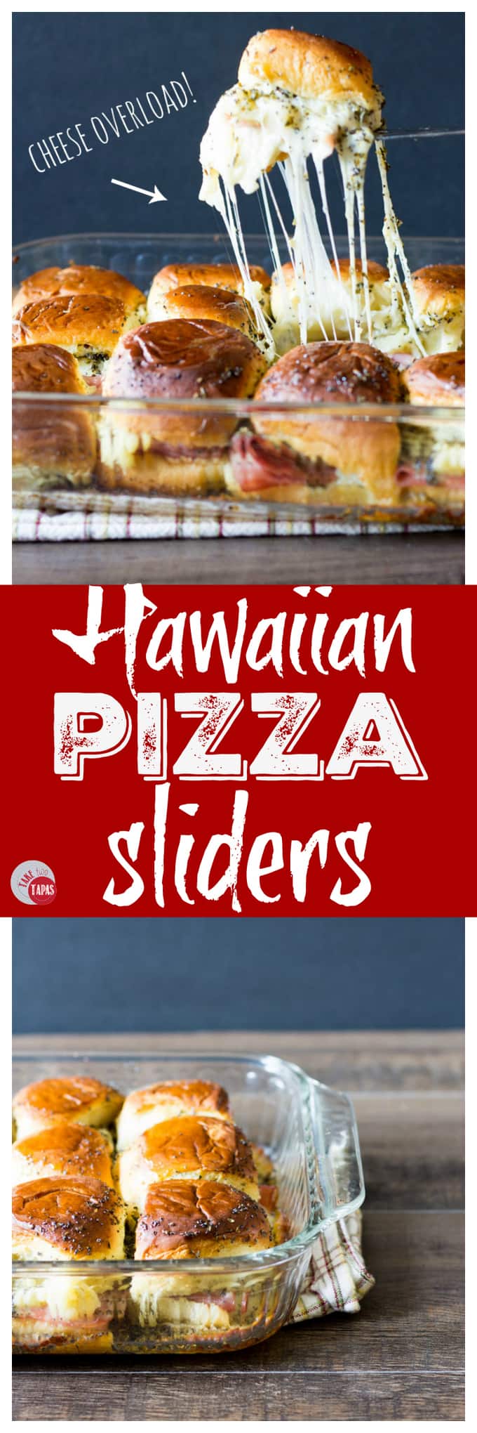 Hawaiian Pizza Sliders - Cheesy Hawaiian Roll Pizza Sandwiches