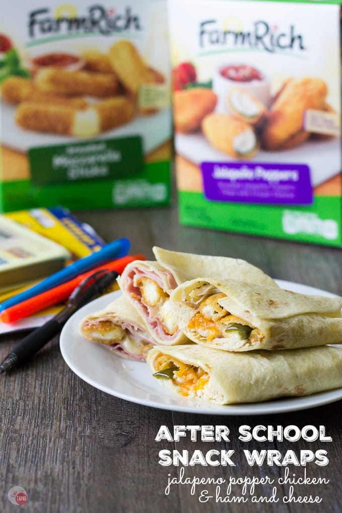 Don't just meal plan for dinner but snack plan for all your hungry students when they come home from school! After school snack wraps are the perfect way to get them fed! After school snack wraps recipe | Take Two Tapas