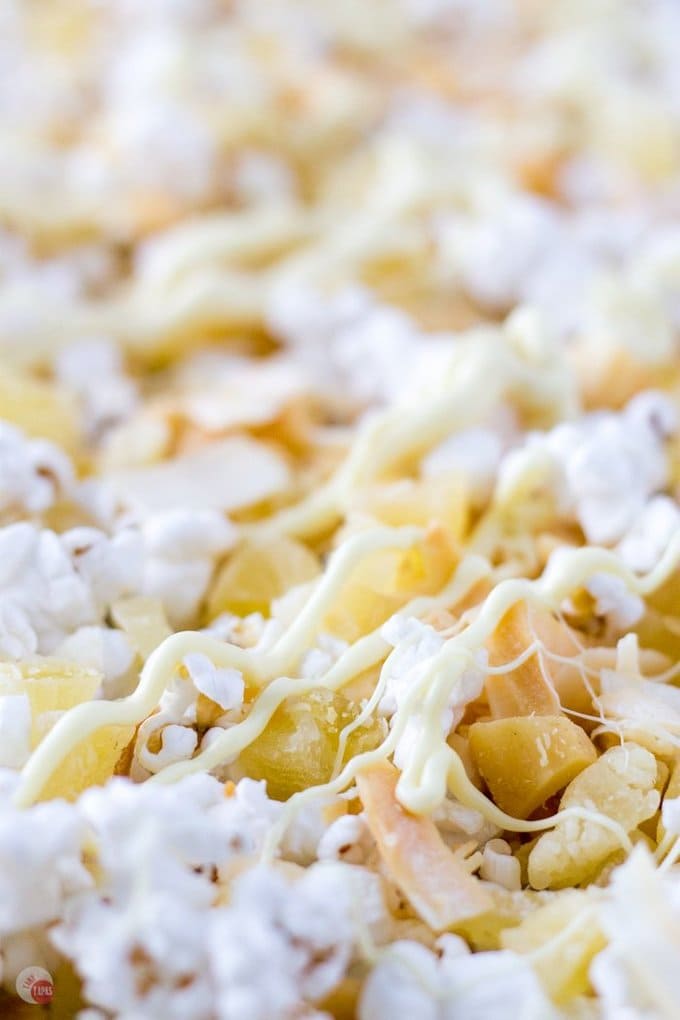 Hawaiian Popcorn Snack Mix for a healthy tropical snack | Take Two Tapas | #Popcorn #Hawaiian #PopcornSnack #HealthySnacks #TrailMix #HealthyPopcornRecipe