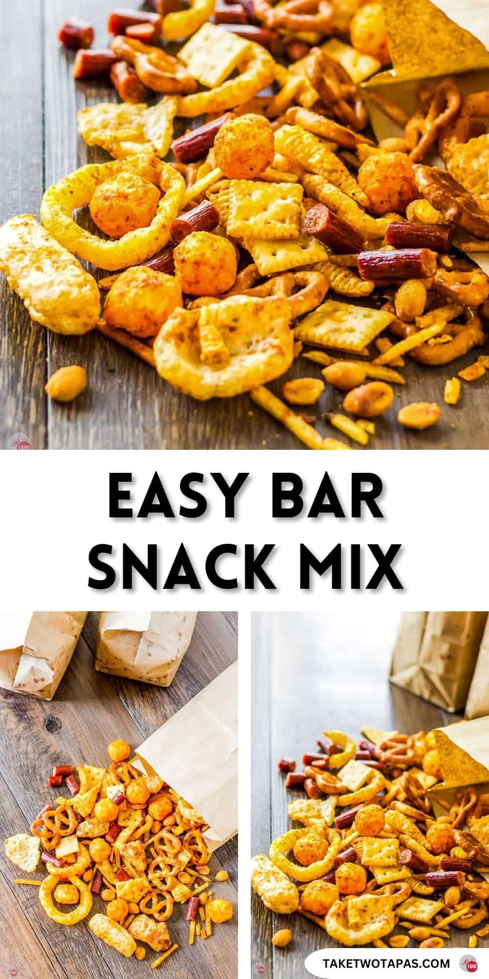 pinterest pin image for bar snack mix