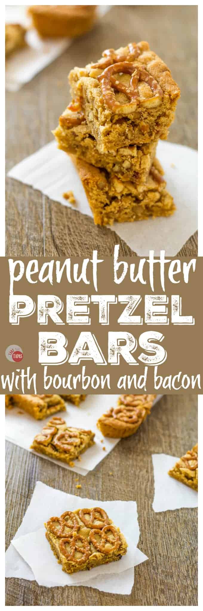 Boozy Bacon Pretzel Peanut Butter Bars