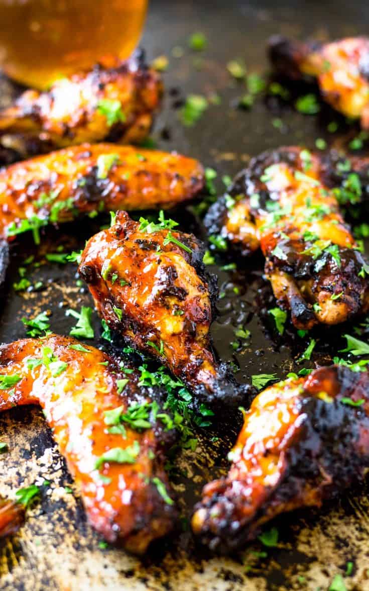 Sriracha Honey Bourbon Chicken Wings