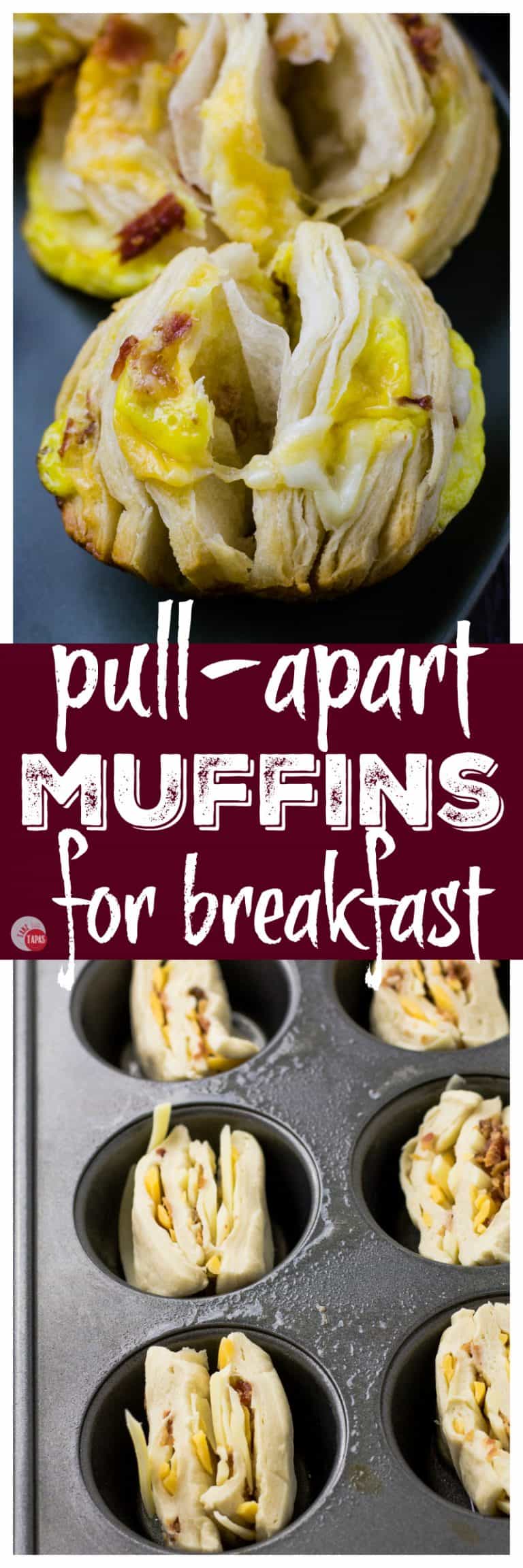 Pull-Apart Breakfast Muffins with Cheese and Bacon