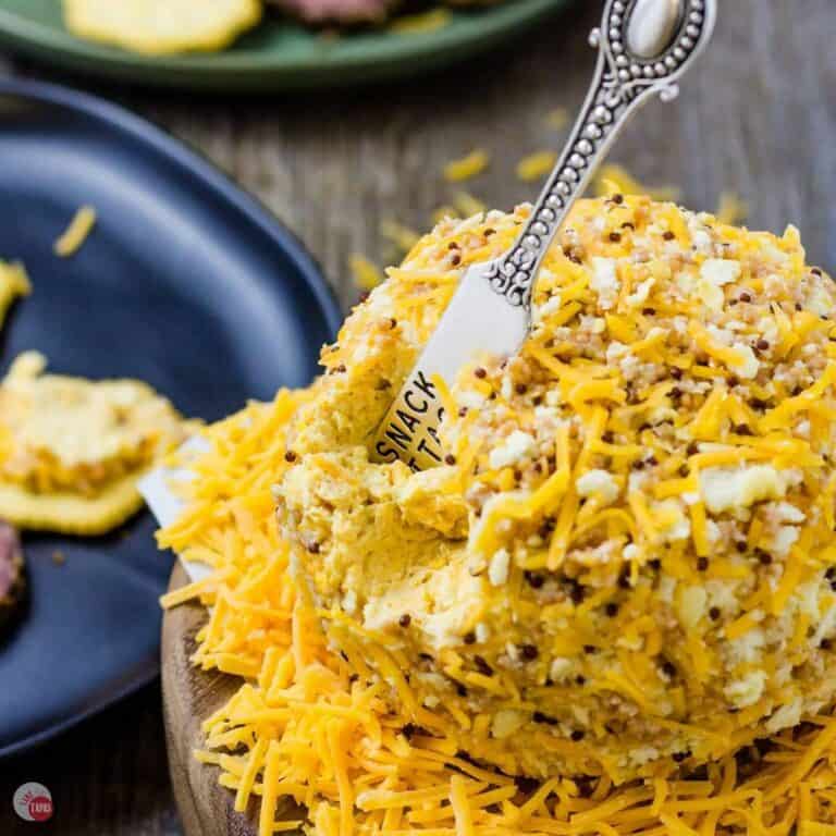 honey mustard cheese ball featured image