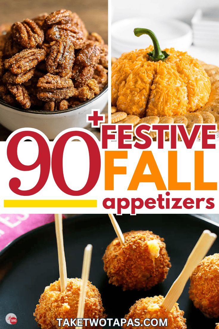 collage of fall appetizers as a pinterest pin