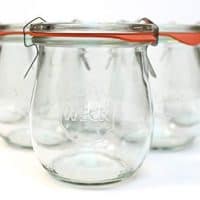 6 Tulip Jelly Pot met Glazen Deksels