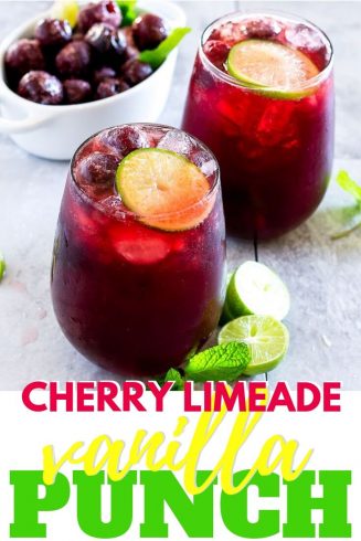 Cherry Limeade Punch - Cherry Vanilla Limeade with Cream Soda