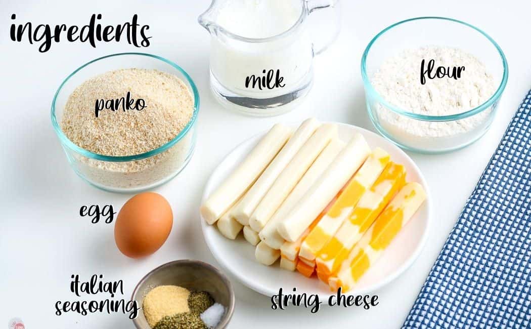 labeled picture of ingredients for fried cheese