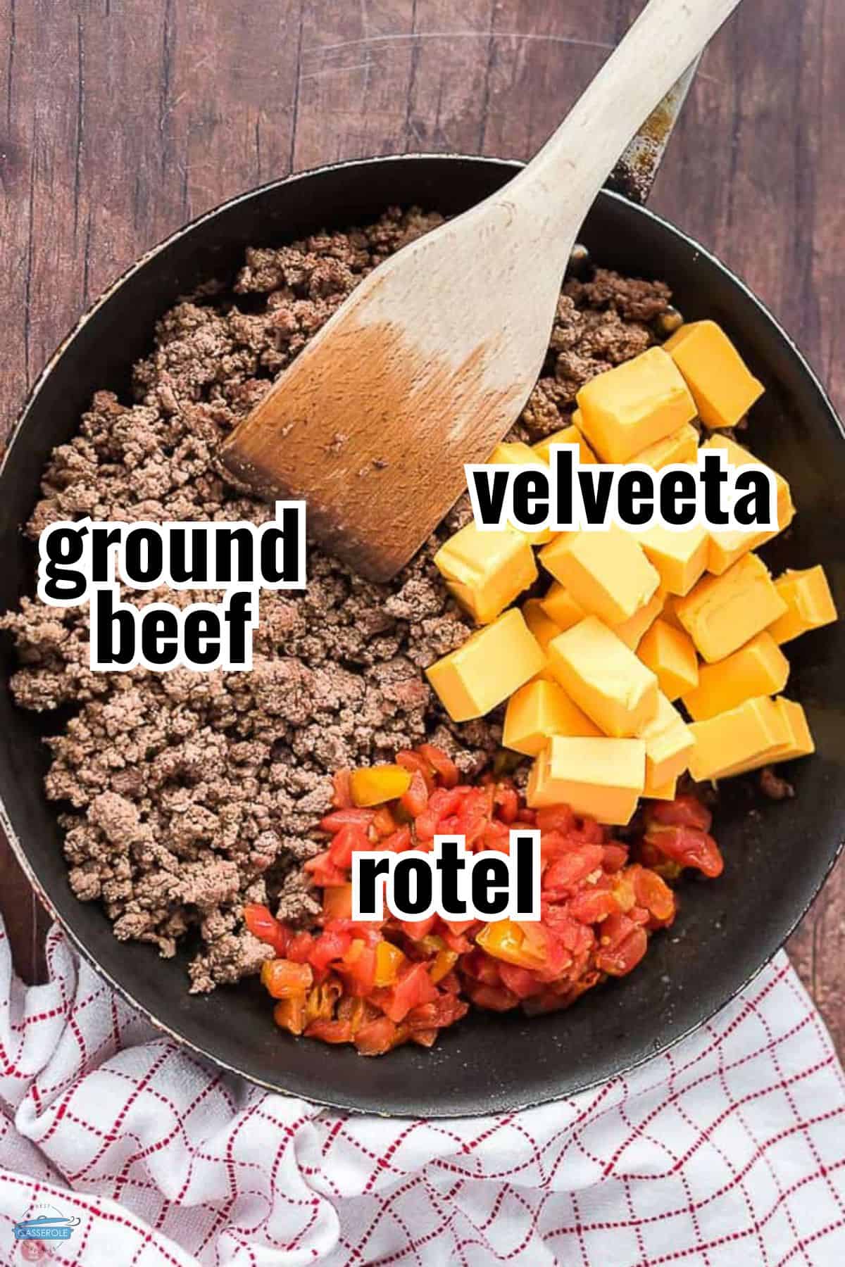 labeled ingredients for a skillet dip