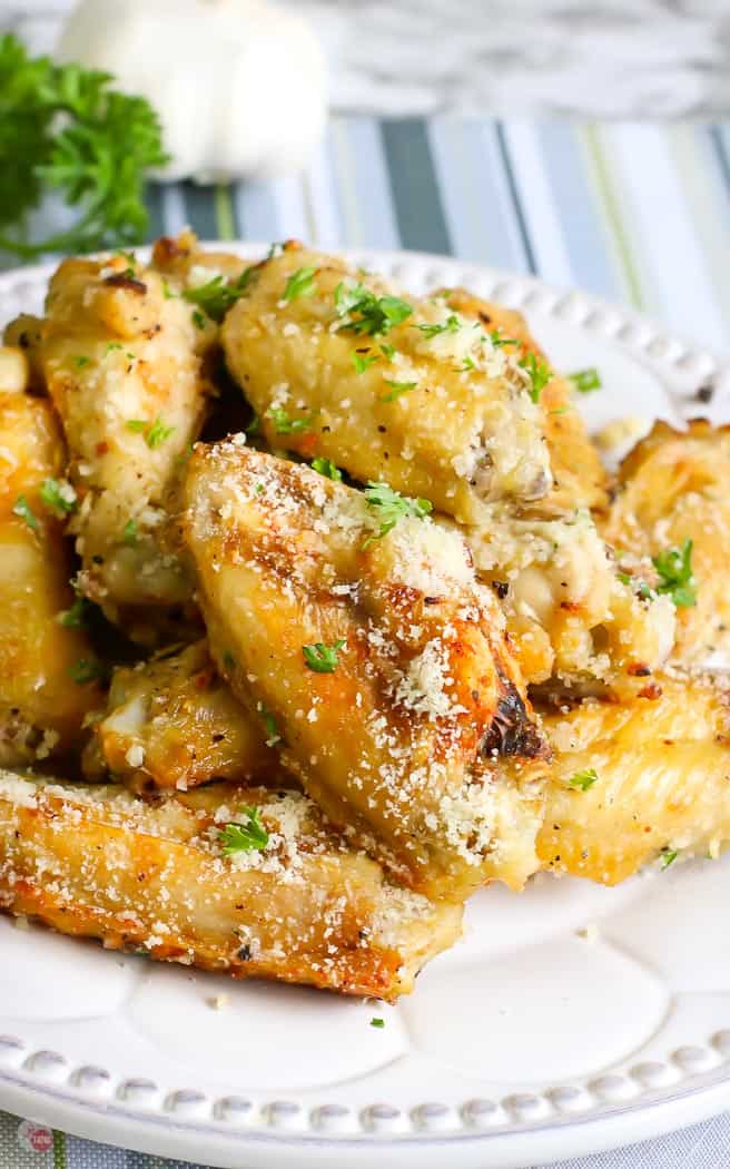 Crispy Garlic Parmesan Chicken Wings {Air Fryer} ~ Take Two Tapas