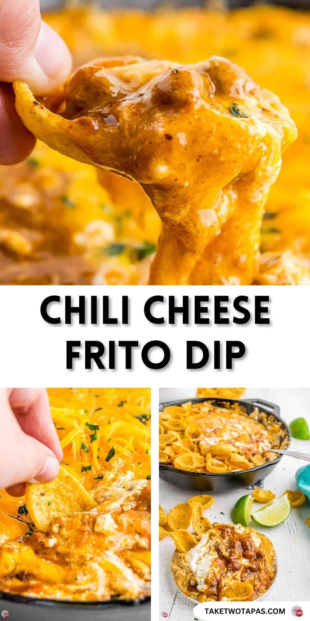 pinterest pin image for chili cheese frito dip