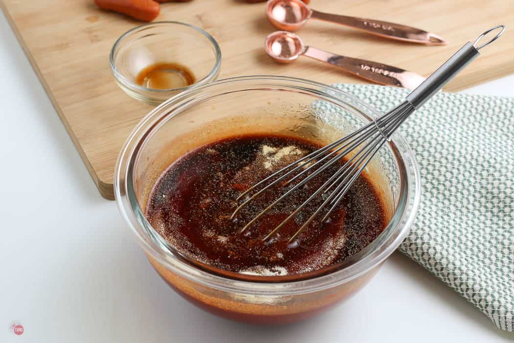 bowl of homemade sauce and a whisk