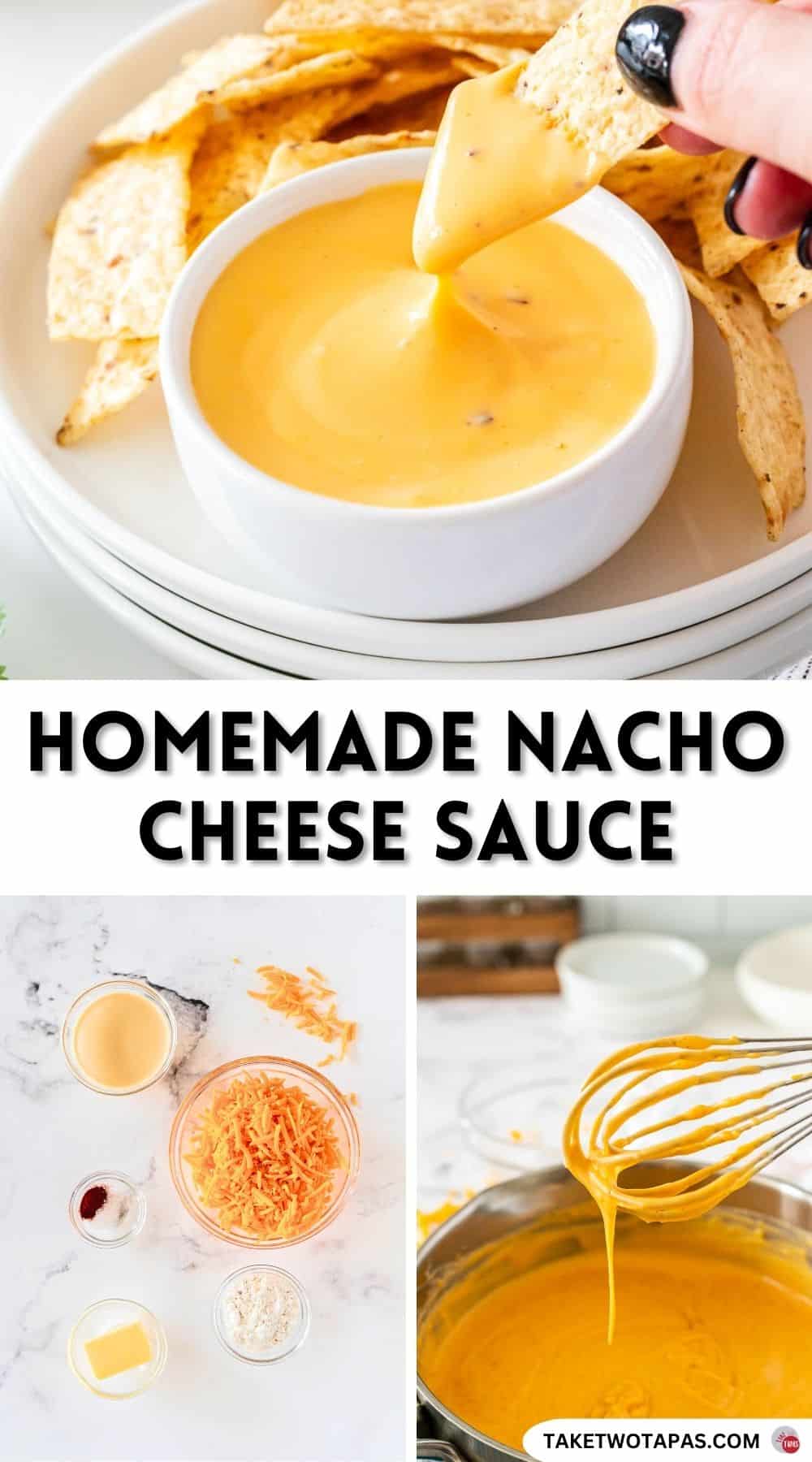 pinterest pin image for homemade nacho cheese sauce