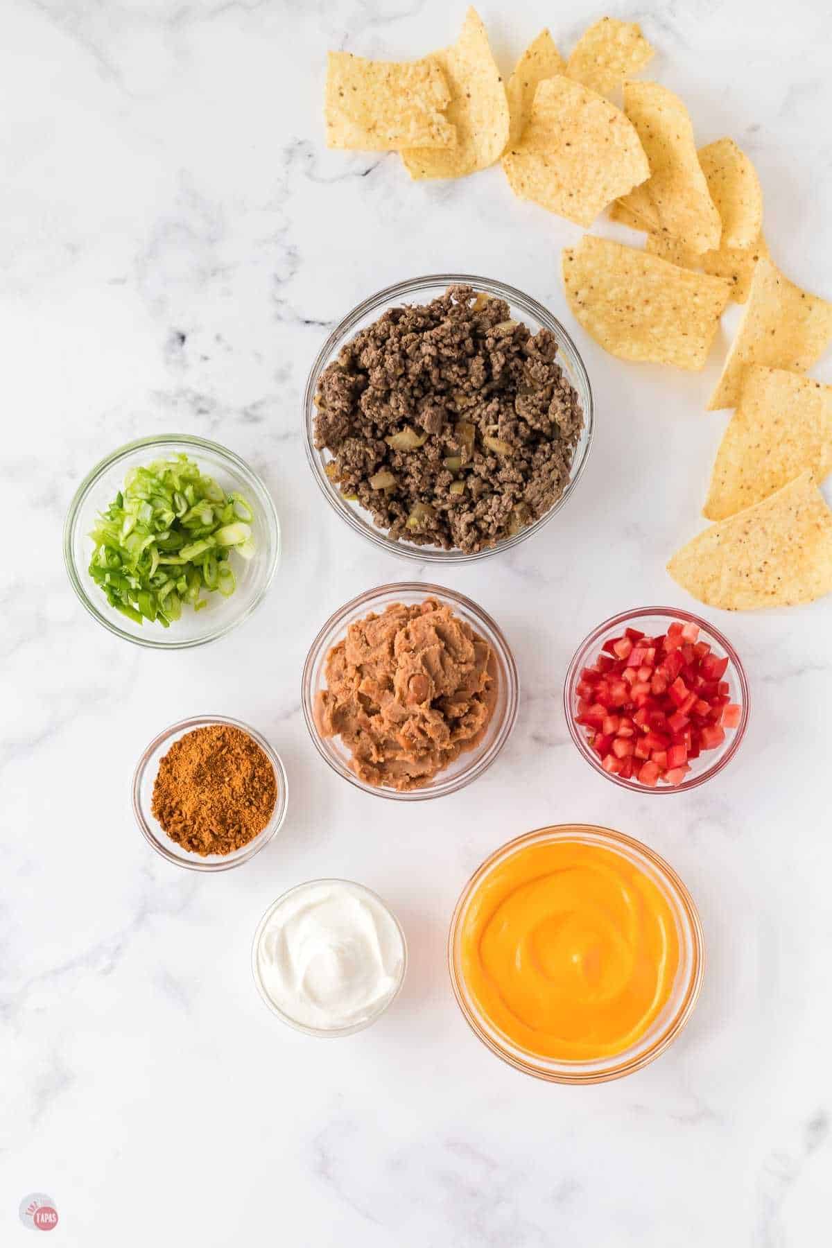 ingredients for a nacho recipe