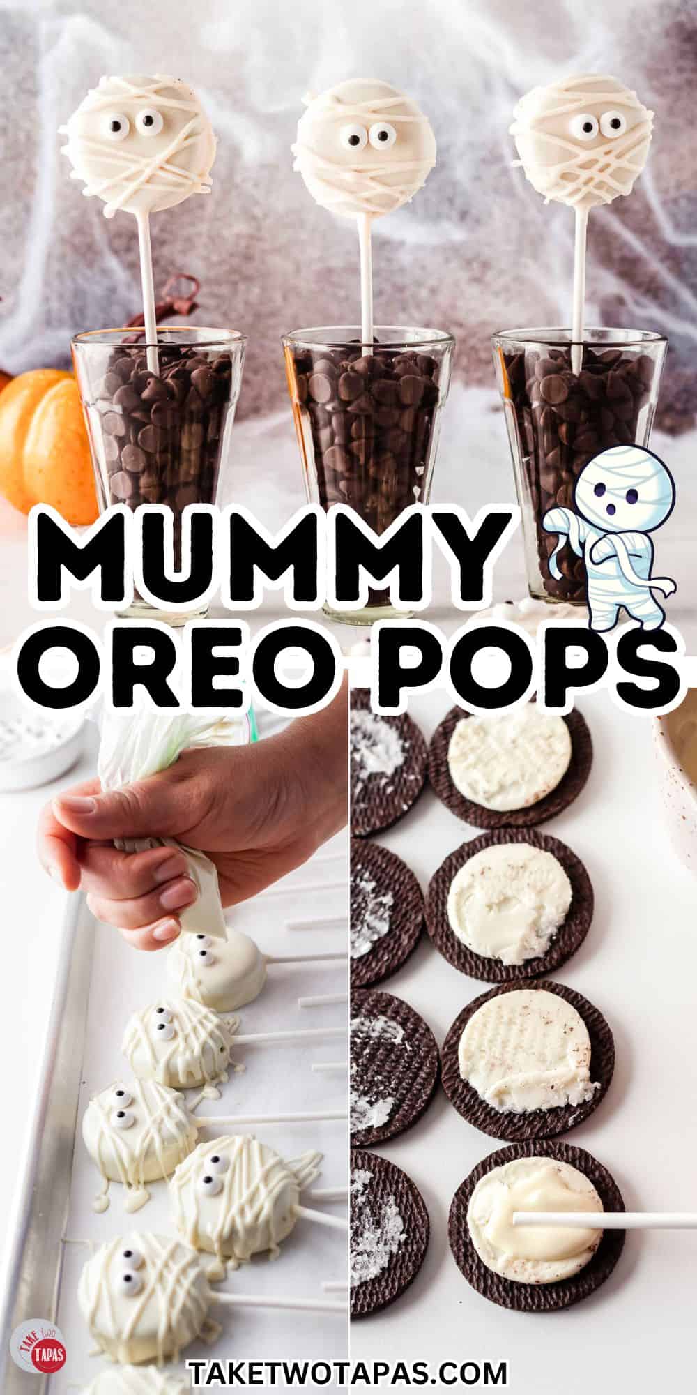 halloween mummy oreo pops