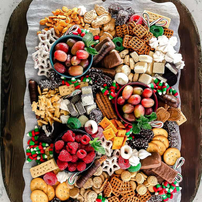 close up of snack platter