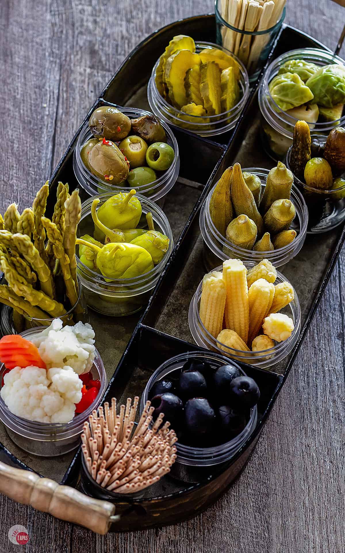 pickled items in small containers