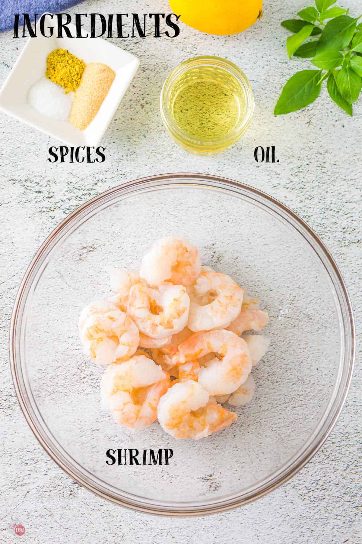 labeled picture of lemon pepper shrimp ingredients