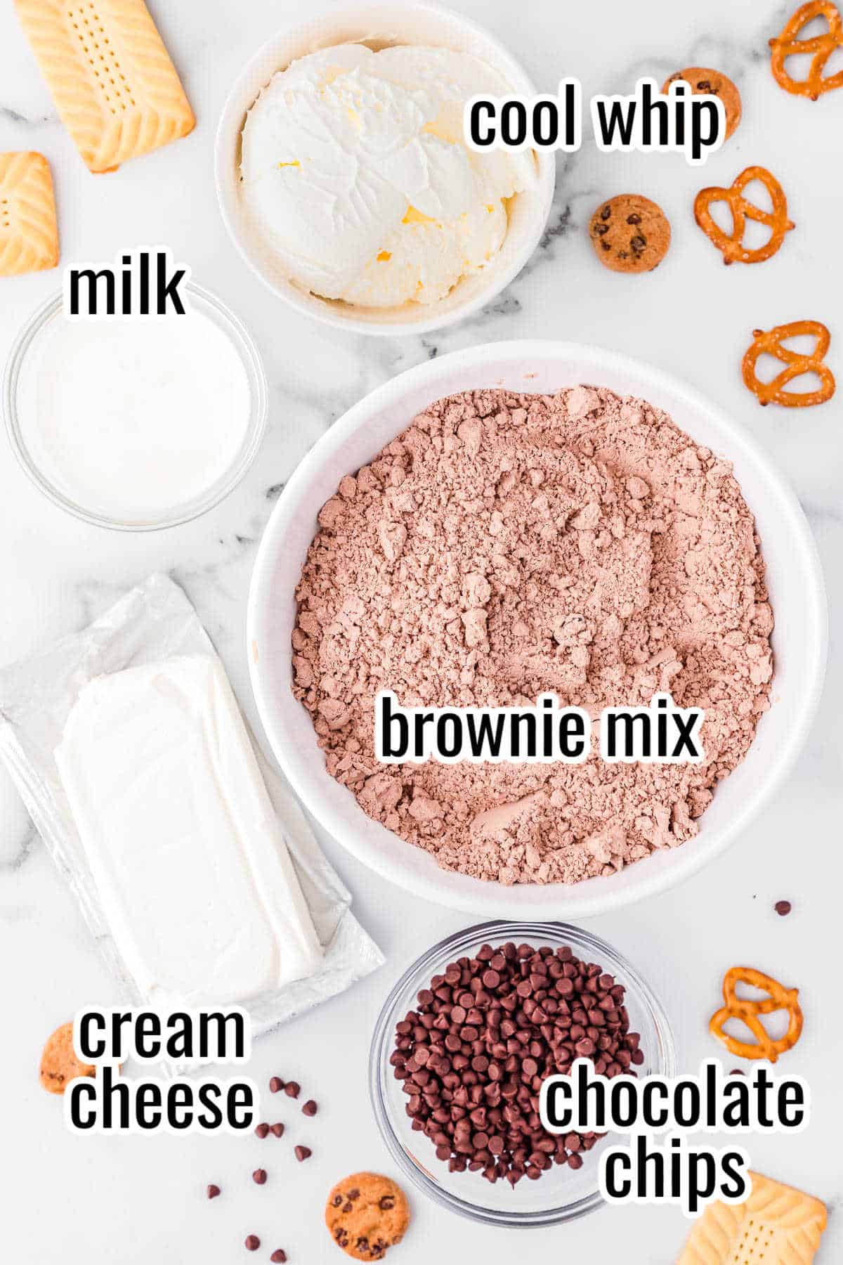 ingredients for brownie batter dip