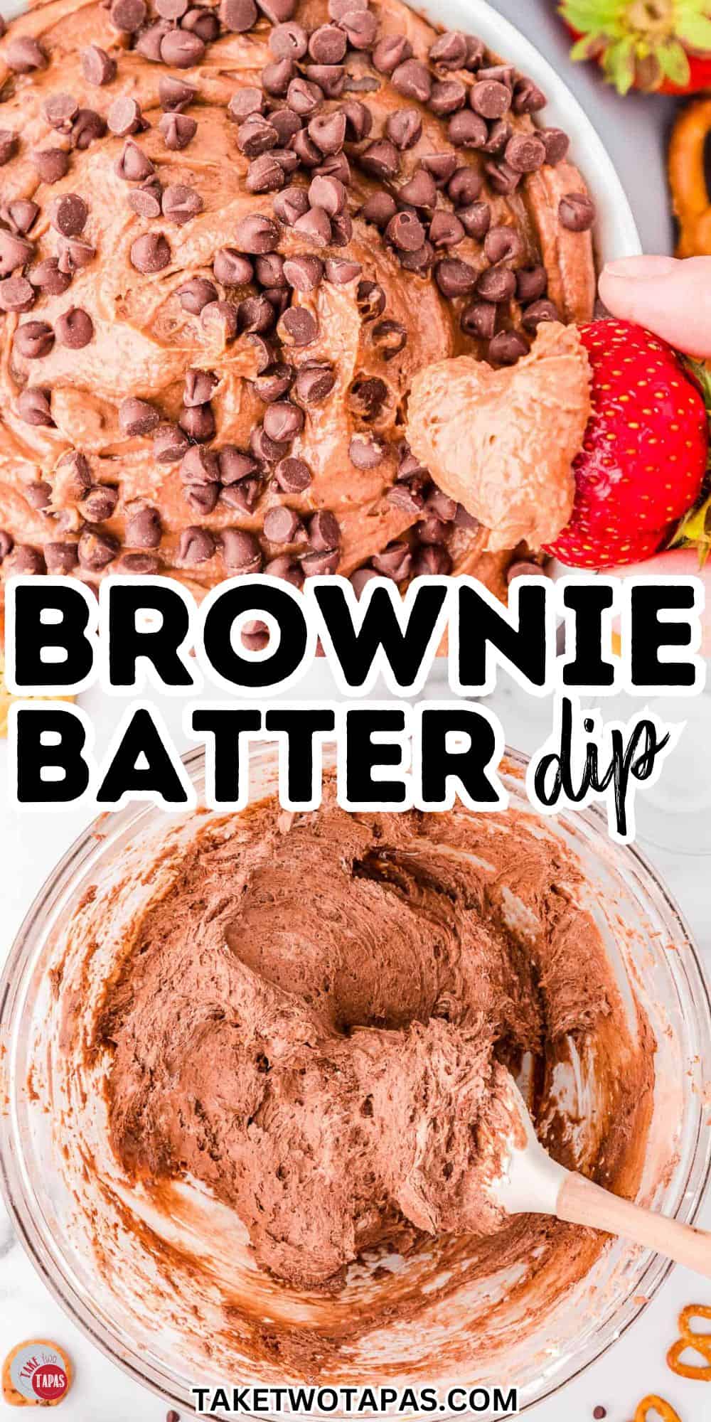 brownie batter dip pinterest pin image