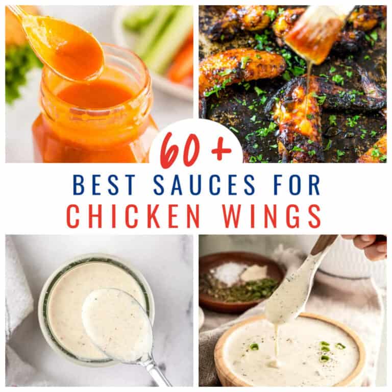 collage of sauces with text "60+"