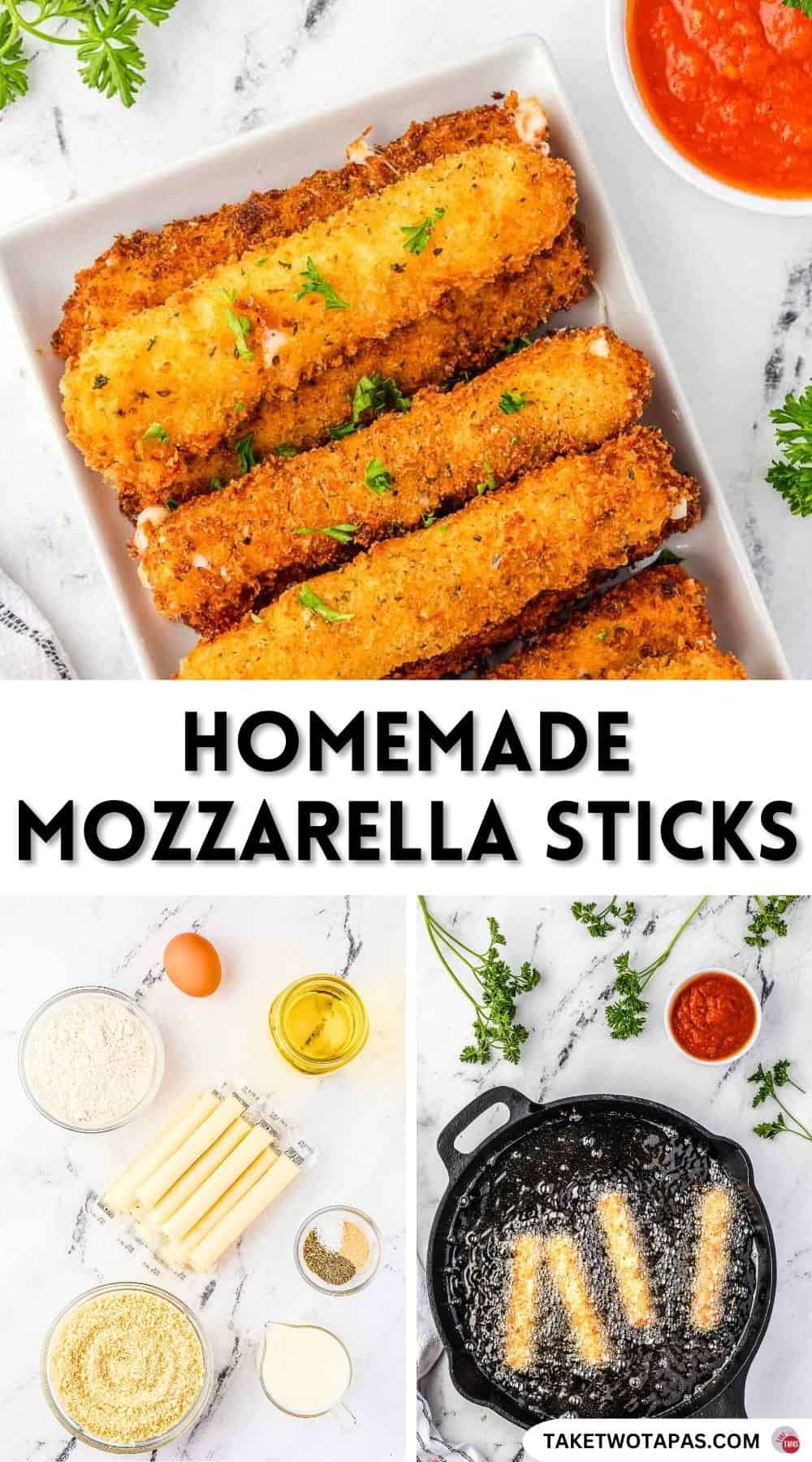 pinterest pin image for mozzarella sticks