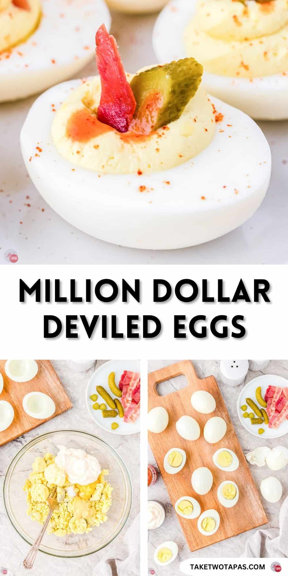 million dollar deviled eggs pinterest pin image