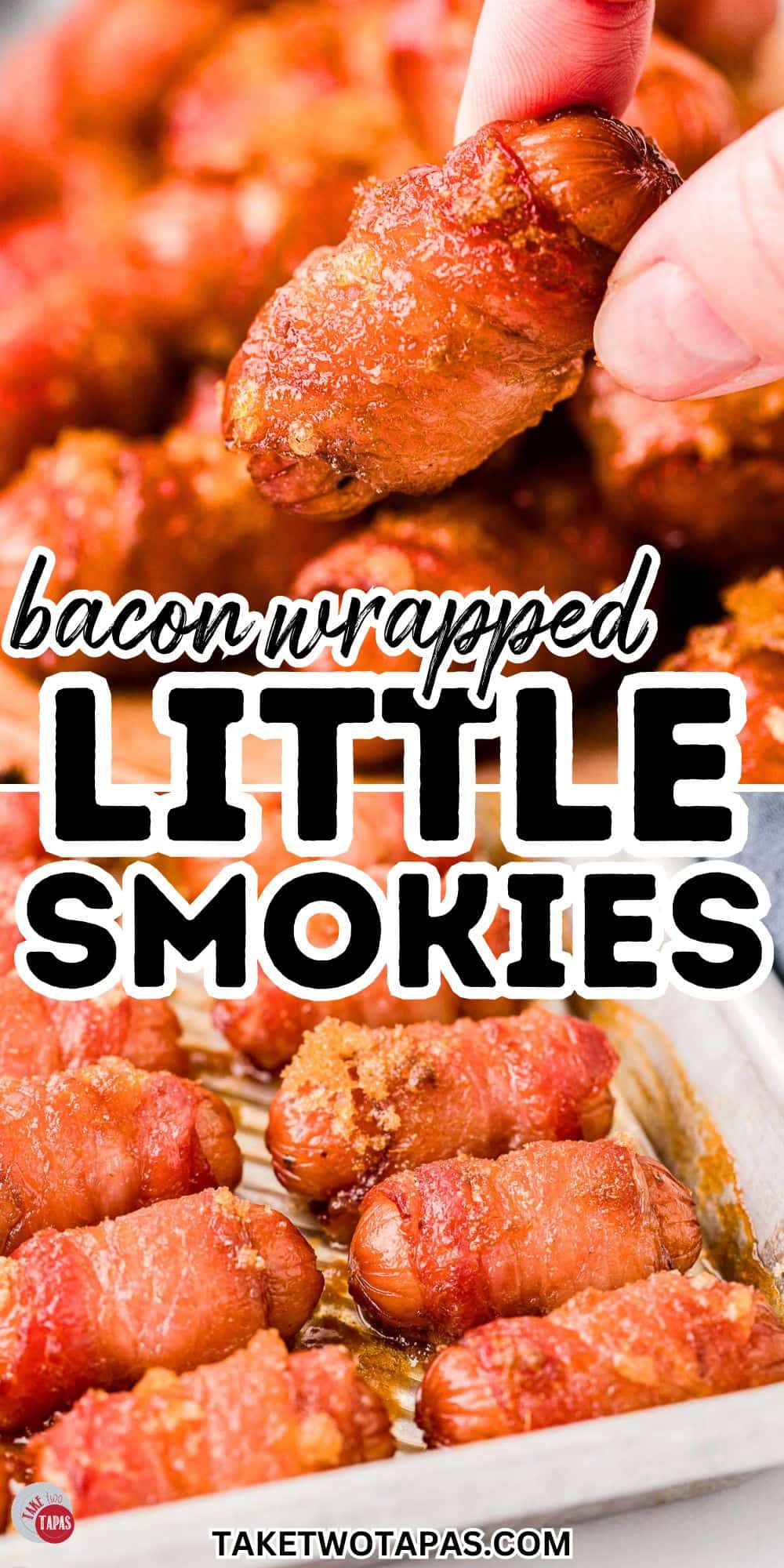 bacon wrapped little smokies picture collage