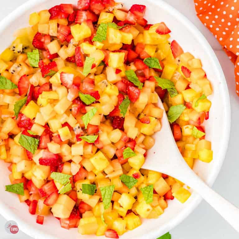 bowl of sweet fruit salsa