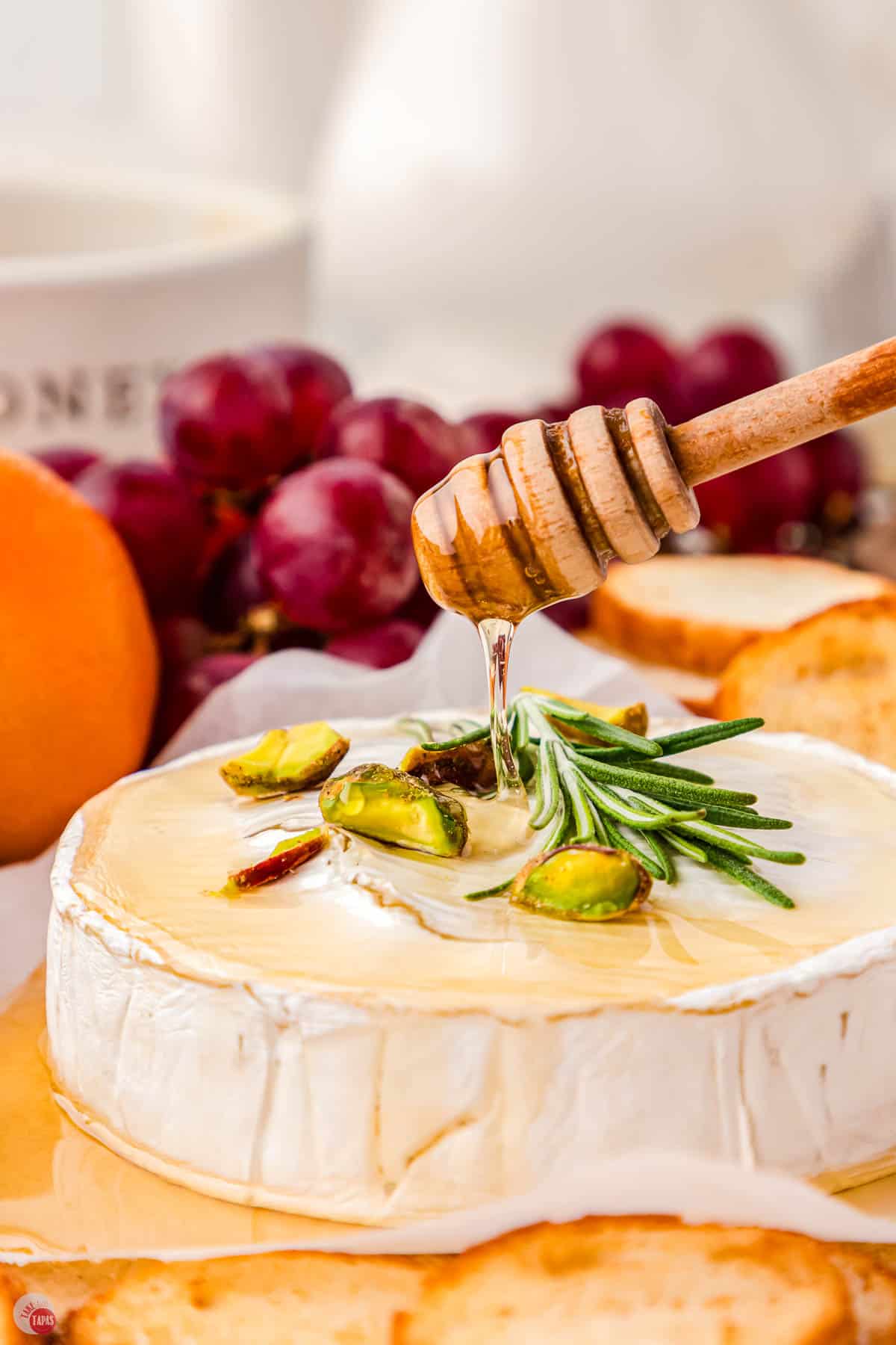 brie with honey and rosemary