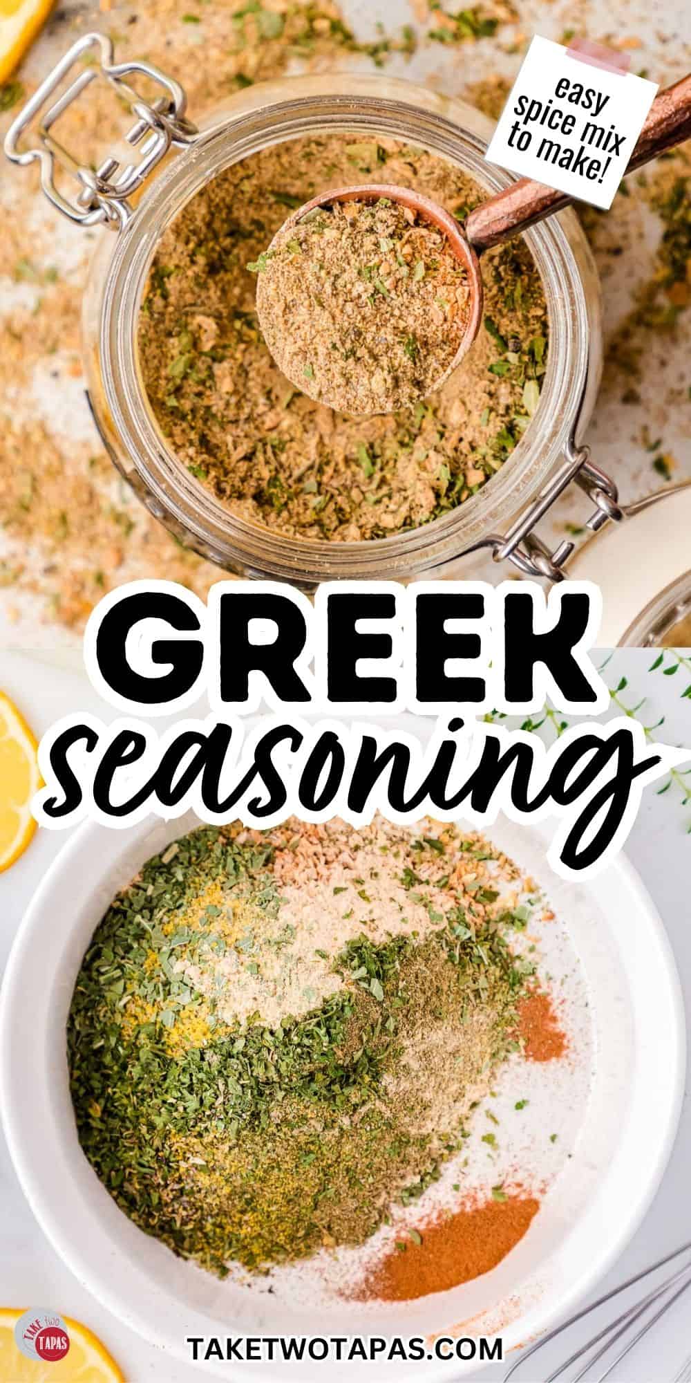 Pinterest Pin Image of Greek Seasoning Mix