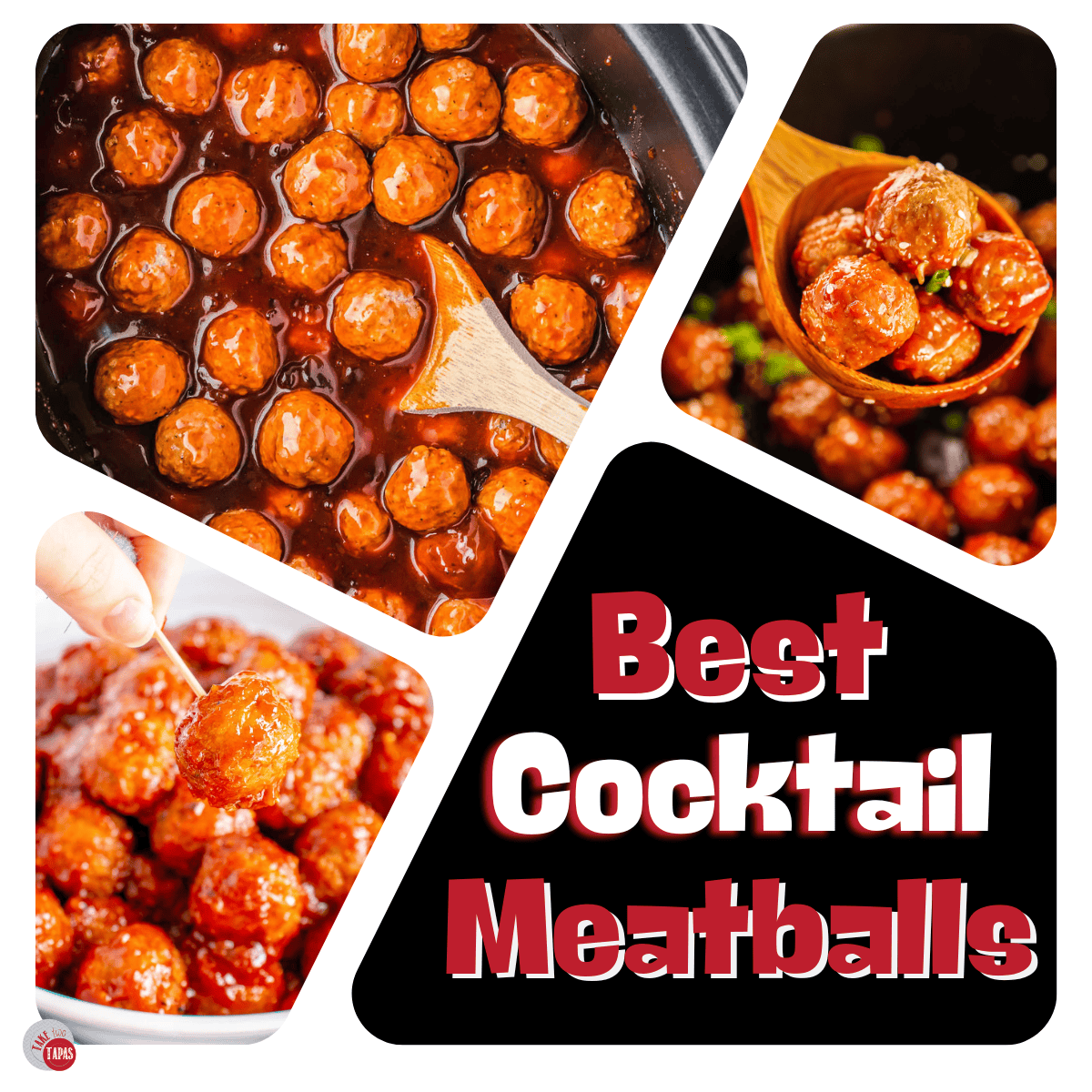 collage of meatball pictures