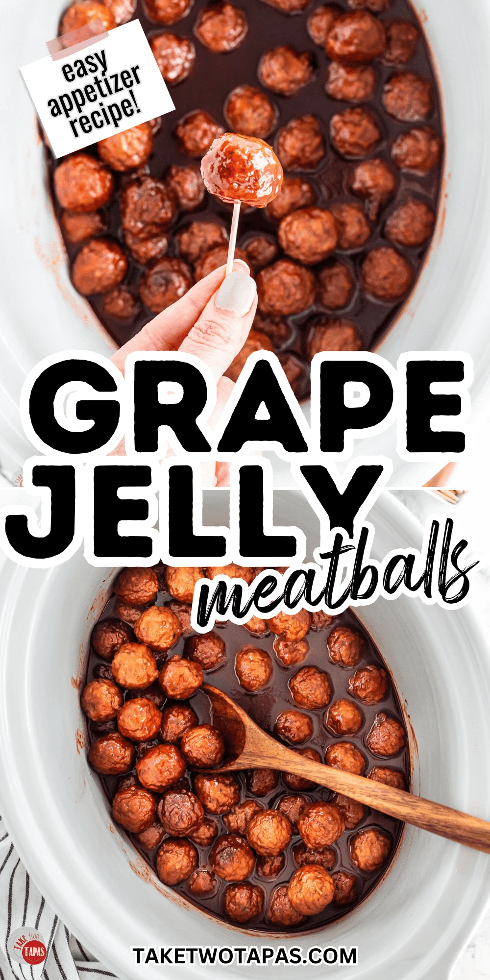 grape jelly meatballs collage