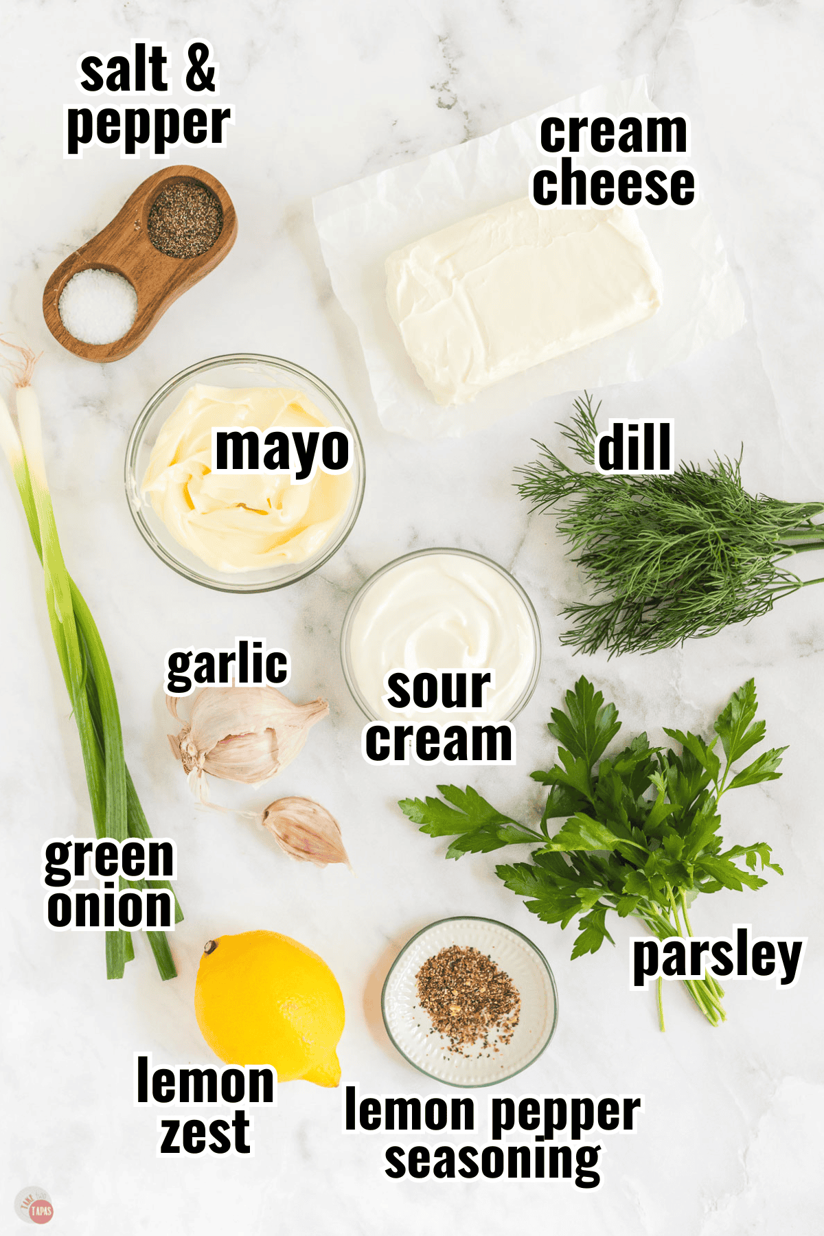 simple ingredients for a cream cheese cracker dip