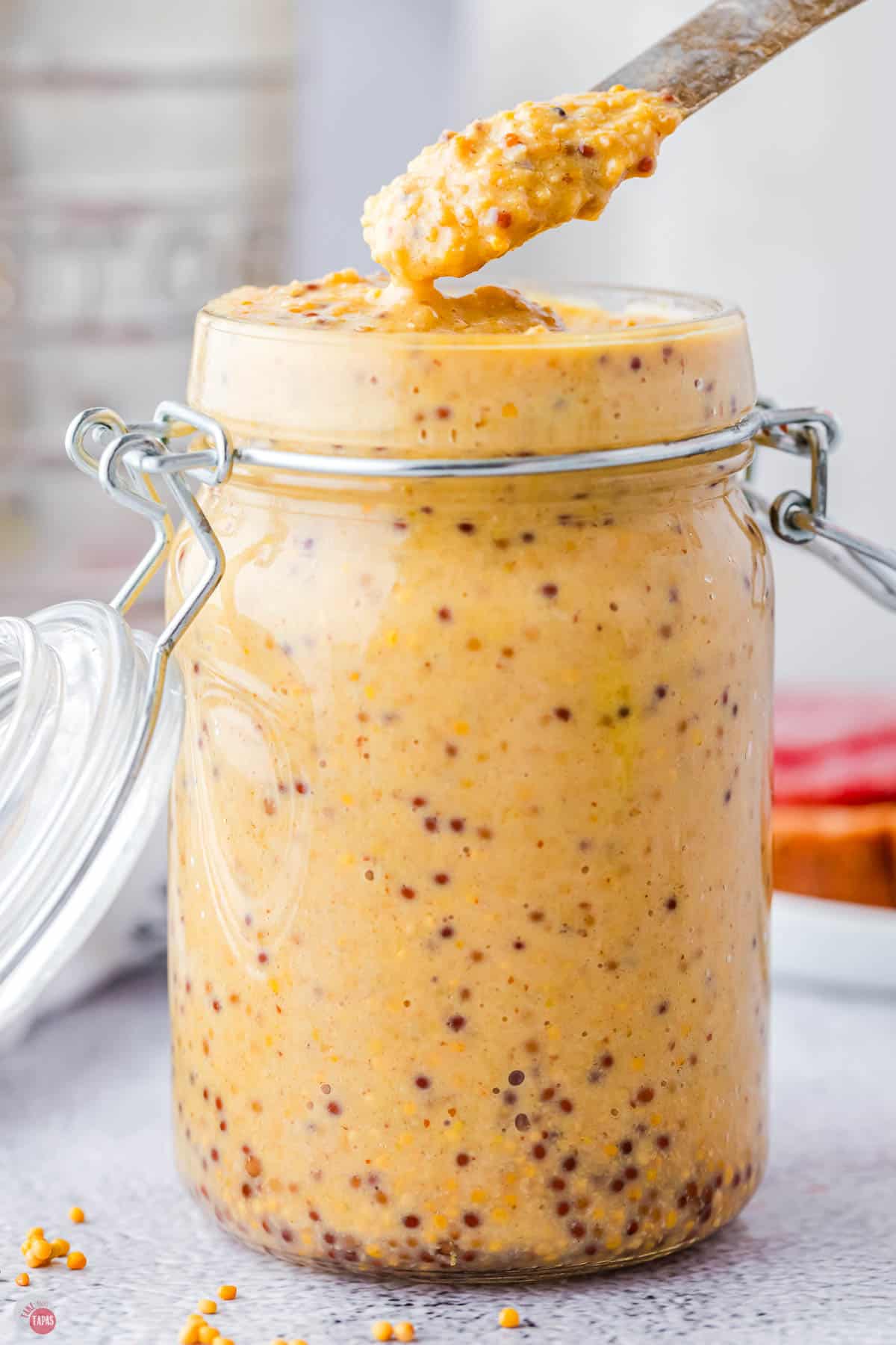 whole seed mustard in a jar