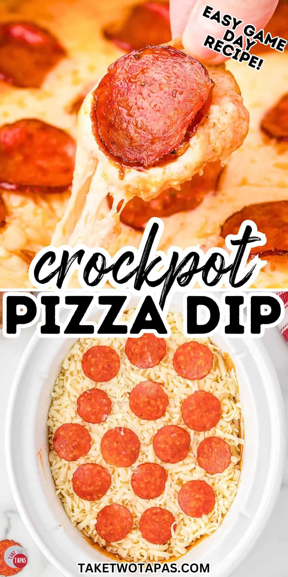 crockpot pizza dip collage