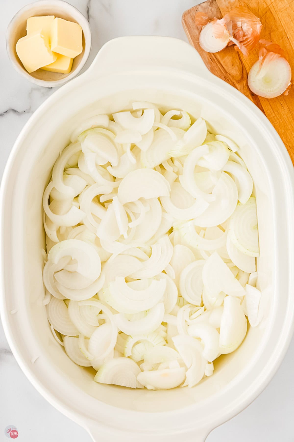 raw onions in a crock pot