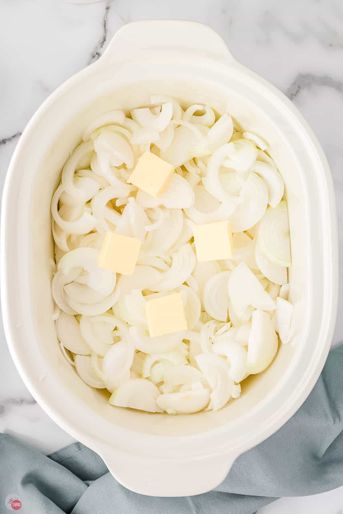 onions with slices on butter on top