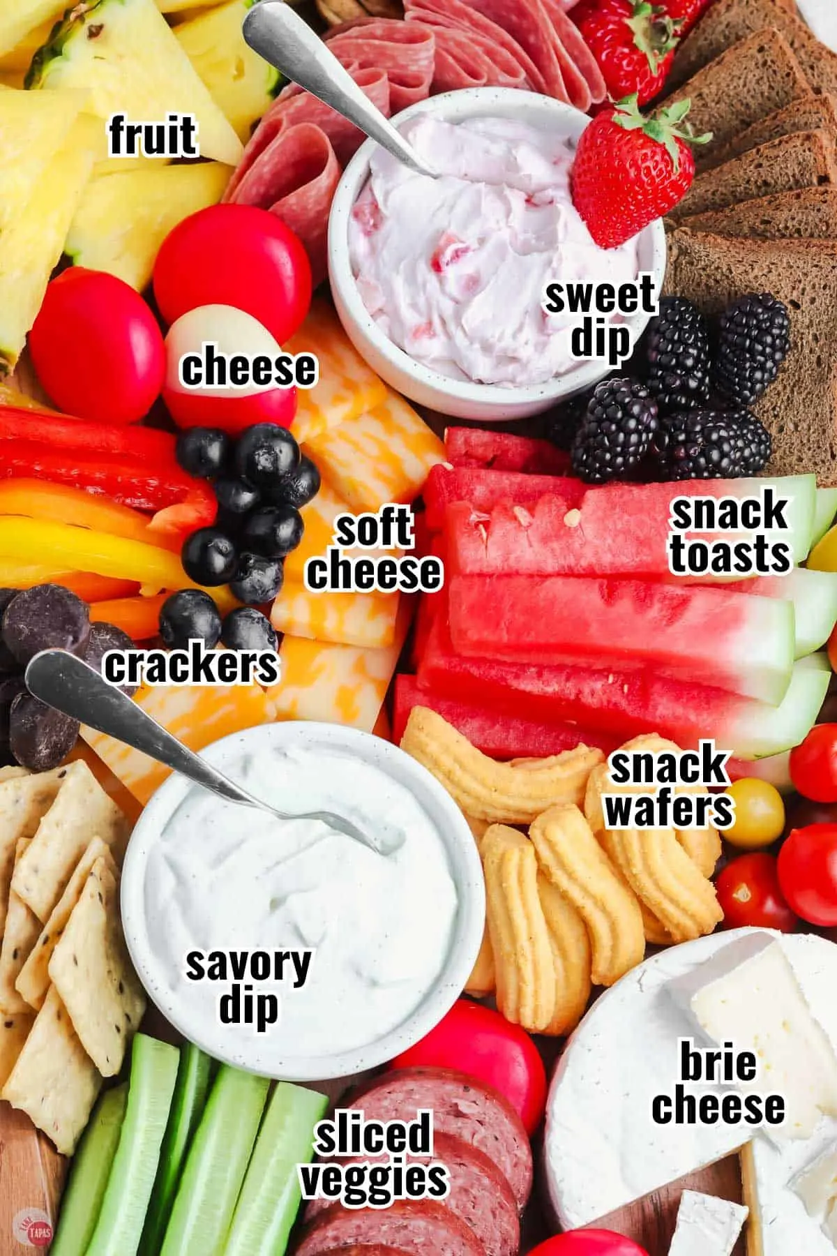 ingredients for a picnic snack tray